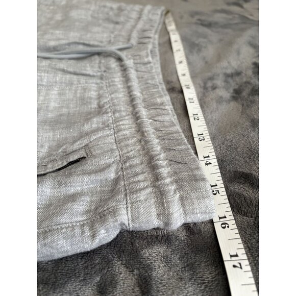 Athleta Women's Linen Drawstring Pants M Gray Breathable Beach Vacation - Picture 9 of 11